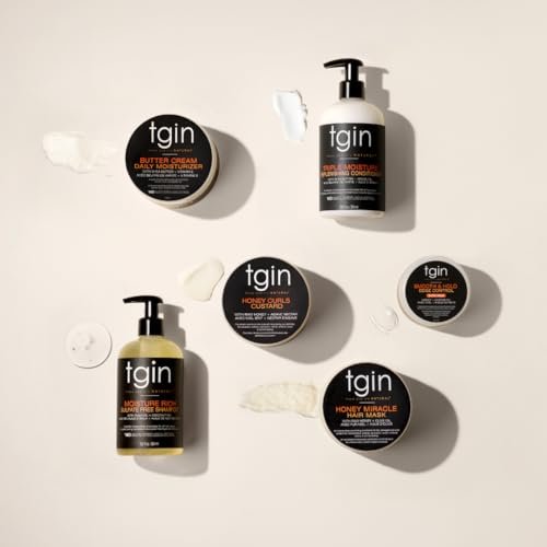tgin Moisturizing Shampoo & Conditioner Duo for Curly, Coily and Wavy Hair - Sulfate Free, Moisturizes and Detangles Dry Hair, 13 oz Each Avelisse