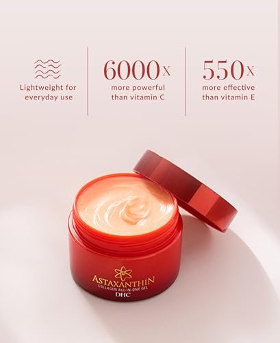 DHC Astaxanthin Collagen All-in-One Gel - Brightening Daytime Facial Moisturizer, Lightweight & Hydrating for All Skin Types (4.2 oz) Avelisse