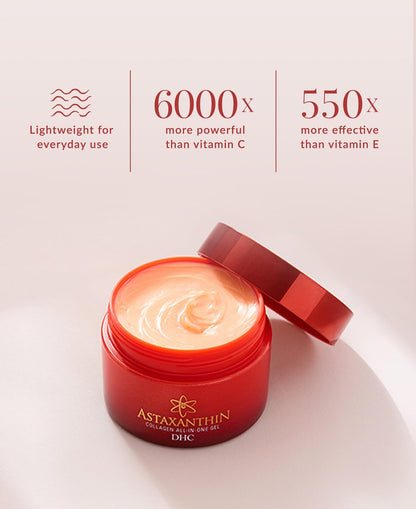 DHC Astaxanthin Collagen All-in-One Gel - Brightening Daytime Facial Moisturizer, Lightweight & Hydrating for All Skin Types (4.2 oz) Avelisse
