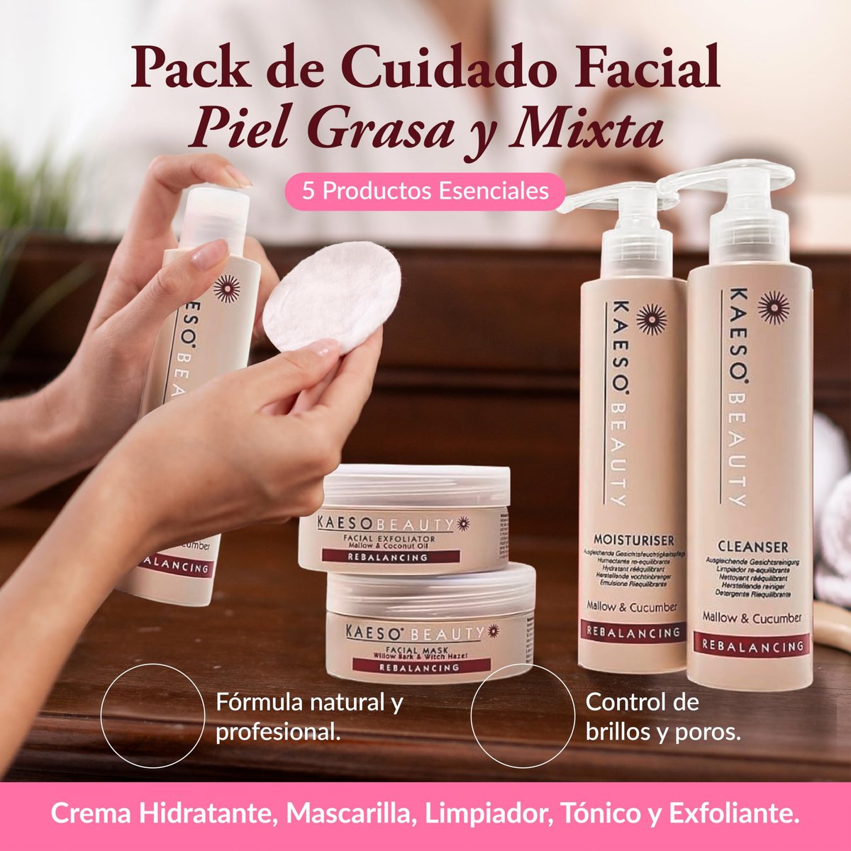 Kaeso Rebalancing Facial Collection Kit - 775 ml (Pack of 1) - görsel 3