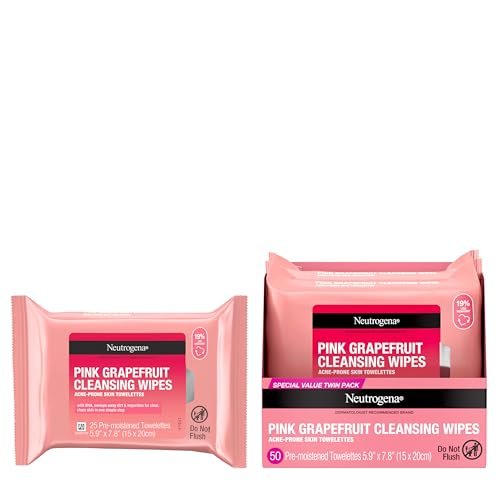 Neutrogena Makeup Remover Cleansing Towelettes, Pink Grapefruit, 25 Count, Twin Pack Avelisse