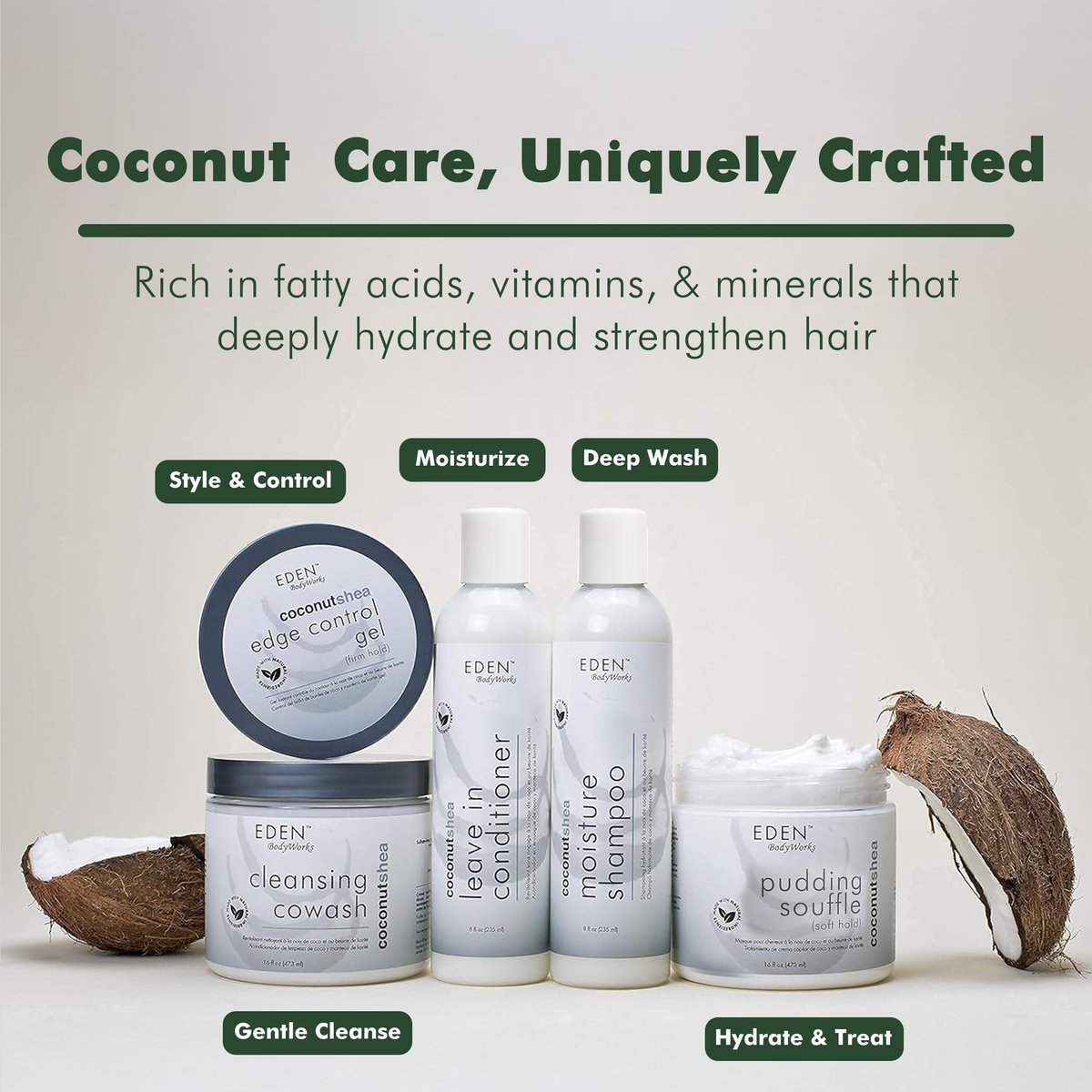 EDEN BodyWorks Coconut Shea Curl Defining Creme - 16 oz - Moisturize & Define Curls, Add Shine - görsel 12