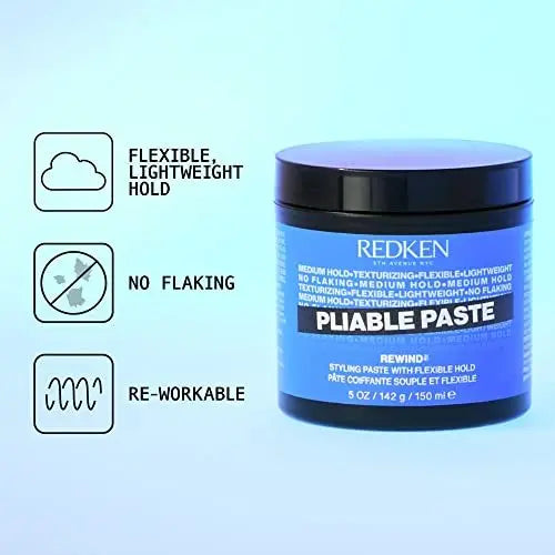 Redken Pliable Styling Paste - Flexible Medium Hold for All Hair Types, 5 oz Avelisse