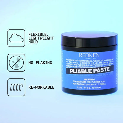 Redken Pliable Styling Paste - Flexible Medium Hold for All Hair Types, 5 oz Avelisse