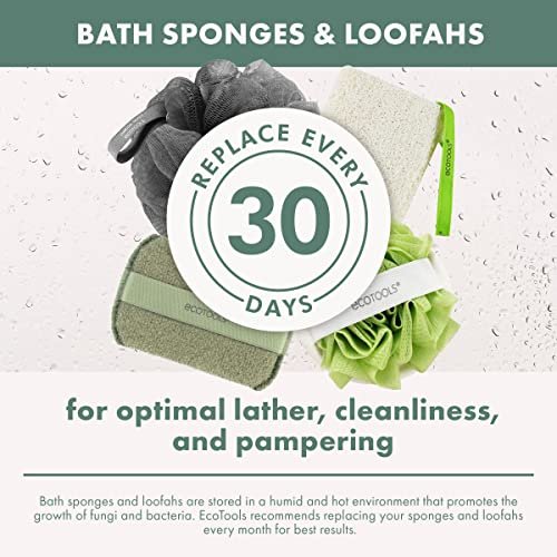 EcoTools Delicate EcoPouf Bath Sponge, 6 Count - Exfoliating Loofah Made with Recycled Materials, Assorted Colors Avelisse