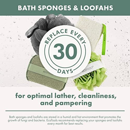 EcoTools Delicate EcoPouf Bath Sponge, 6 Count - Exfoliating Loofah Made with Recycled Materials, Assorted Colors Avelisse