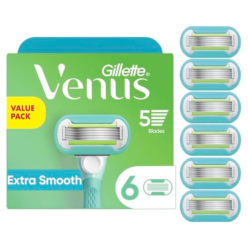 Gillette Venus Extra Smooth Women's Razor Blade Refills, 6 Count - Close, Smooth Shave Avelisse