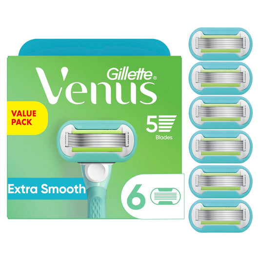 Gillette Venus Extra Smooth Women's Razor Blade Refills, 6 Count - Close, Smooth Shave Avelisse