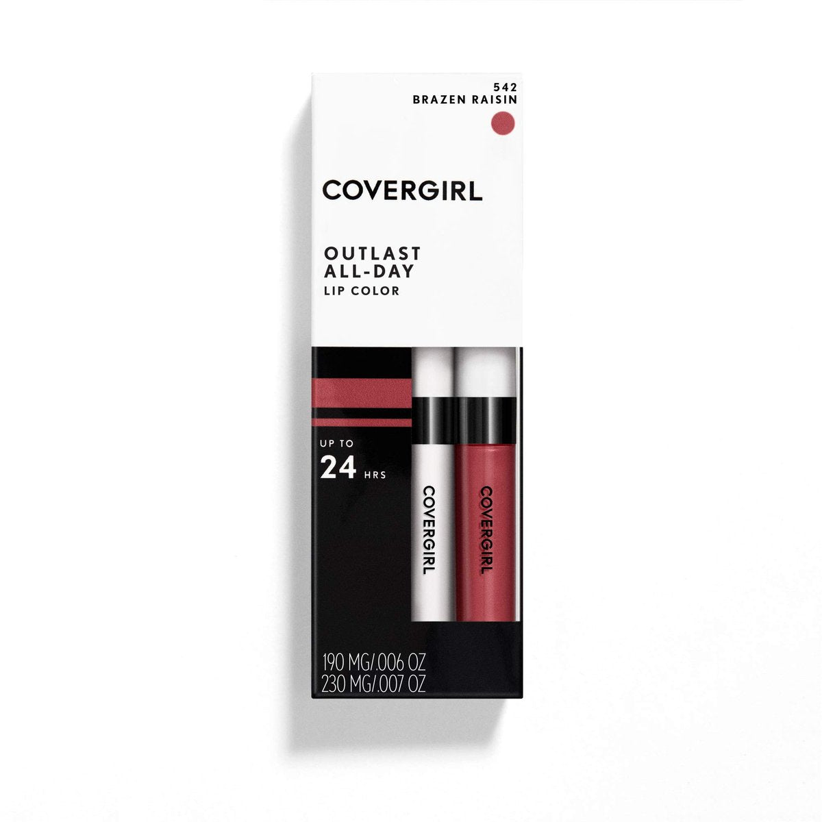 COVERGIRL Outlast All-Day Lip Color with Topcoat - 542 Brazen Raisin, Long-Lasting Matte Lipstick - görsel 5