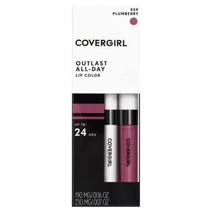 COVERGIRL Outlast All-Day Lip Color with Topcoat - 559 Plum Berry, Long-Lasting Lipstick