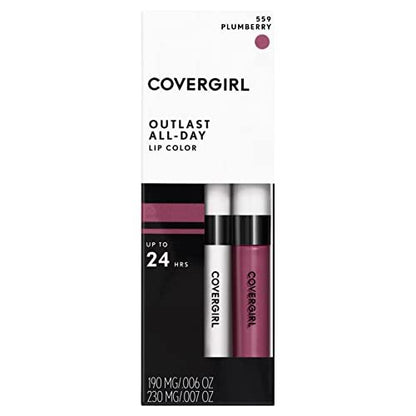 COVERGIRL Outlast All-Day Lip Color with Topcoat - 559 Plum Berry, Long-Lasting Lipstick