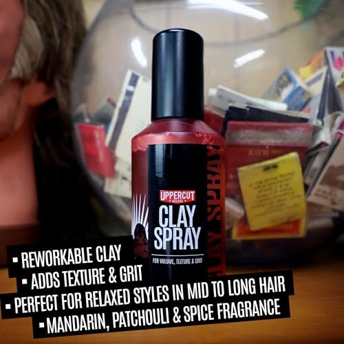 UPPERCUT DELUXE Clay Spray for Men – Texturizing Volume Spray with Natural Matte Finish – 5.0 oz Avelisse
