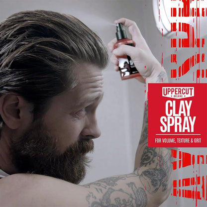 UPPERCUT DELUXE Clay Spray for Men – Texturizing Volume Spray with Natural Matte Finish – 5.0 oz Avelisse
