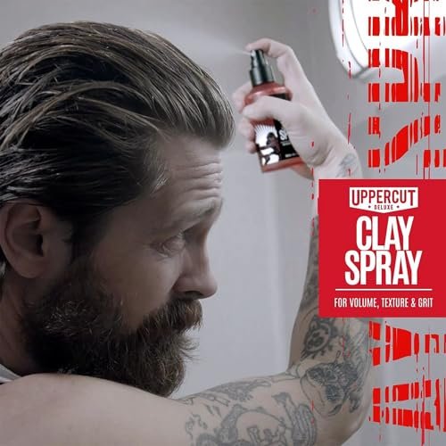 UPPERCUT DELUXE Clay Spray for Men – Texturizing Volume Spray with Natural Matte Finish – 5.0 oz Avelisse