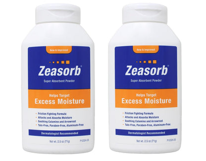 Zeasorb Excess Moisture Absorbing Powder, 2.5 oz (Pack of 2) – Face Moisturizer Alternative for Oily Skin Avelisse
