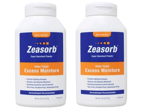 Zeasorb Excess Moisture Absorbing Powder, 2.5 oz (Pack of 2) – Face Moisturizer Alternative for Oily Skin Avelisse