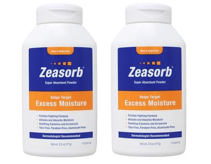 Zeasorb Excess Moisture Absorbing Powder, 2.5 oz (Pack of 2) – Face Moisturizer Alternative for Oily Skin Avelisse