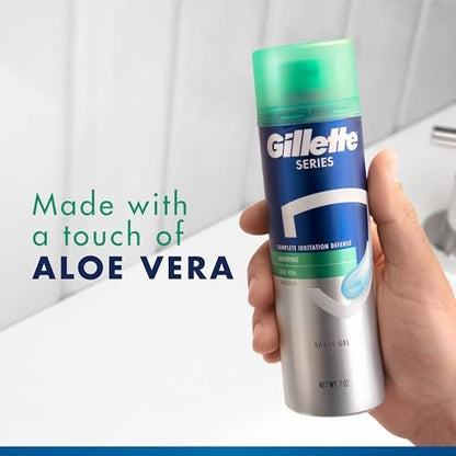 Gillette Series Soothing Shaving Gel for Men – Aloe Vera Shave Gel for Sensitive Skin, 2.5 oz