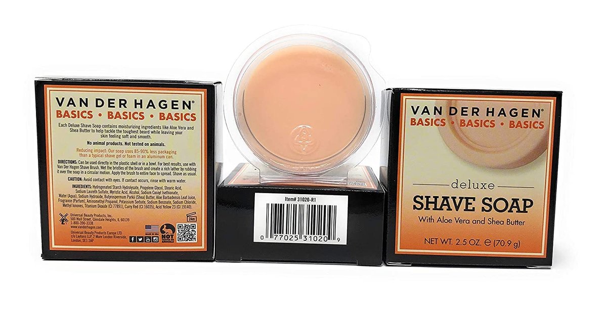 Van der Hagen Deluxe Shave Soap - 2.5 oz (Pack of 3) - Premium Scented Shaving Soap for Smooth, Comfortable Shaves Avelisse