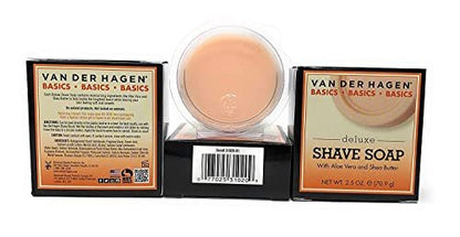 Van der Hagen Deluxe Shave Soap - 2.5 oz (Pack of 3) - Premium Scented Shaving Soap for Smooth, Comfortable Shaves Avelisse