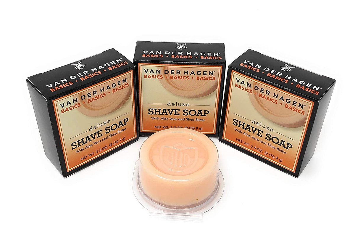 Van der Hagen Deluxe Shave Soap - 2.5 oz (Pack of 3) - Premium Scented Shaving Soap for Smooth, Comfortable Shaves Avelisse