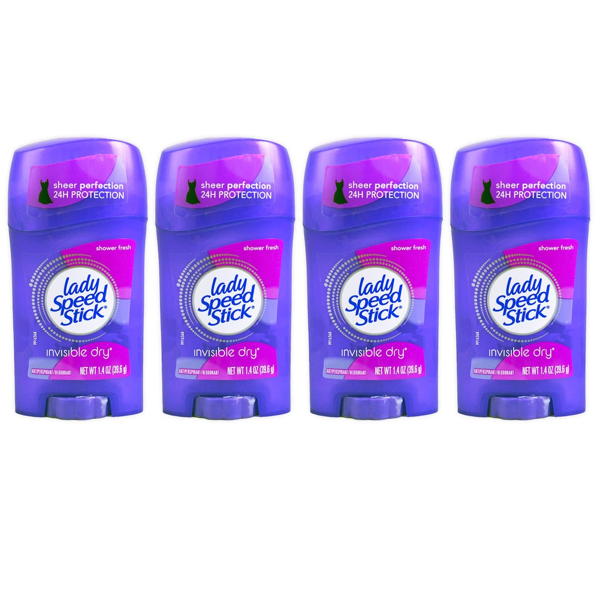 Lady Speed Stick Invisible Dry Antiperspirant & Deodorant, Shower Fresh, 1.4 oz (Pack of 4) - görsel 1