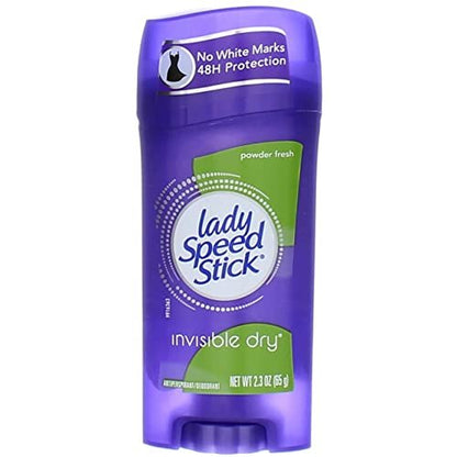 Lady Speed Stick Invisible Dry Antiperspirant & Deodorant, Powder Fresh - 2.3 oz (4-Pack)