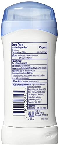 Dove Invisible Solid Antiperspirant Deodorant, Powder, Twin Pack, 5.2 oz (Pack of 4) Avelisse