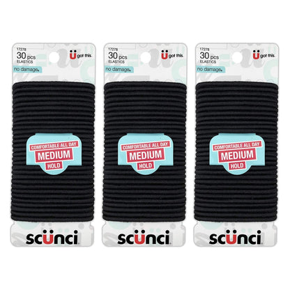 Scunci Effortless Beauty Large No-Damage Elastics, 4mm - 90 Pack