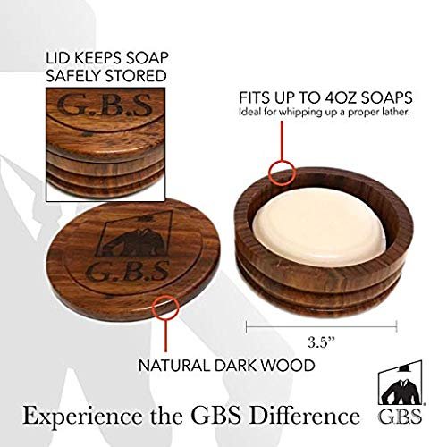 G.B.S GENTS Wooden Shaving Bowl with Lid – 3.5" Diameter | Classic Shaving Mug for Lathering Creams & Soaps | Elegant Beard Shaving Accessory for Men – Durable, Natural Wood Design - görsel 6