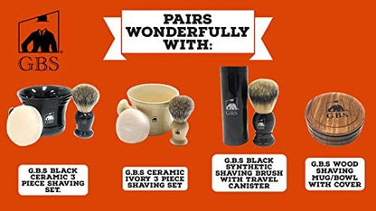 G.B.S GENTS Wooden Shaving Bowl with Lid – 3.5" Diameter | Classic Shaving Mug for Lathering Creams & Soaps | Elegant Beard Shaving Accessory for Men – Durable, Natural Wood Design