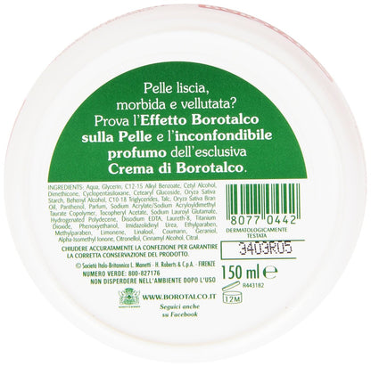 Borotalco Scented Smoothing Cream - 150ml - Italian Import - Moisturizing Body Cream Avelisse