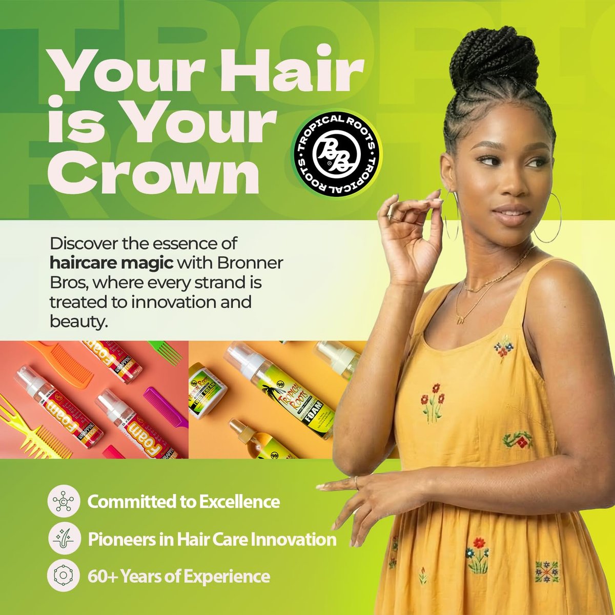 Bronner Bros Tropical Roots Firm Locking Gel - Strong Hold Loc & Twist Gel with Pineapple & Guava, Vitamins B5 & B12, Non-Flaking, Moisture & Shine - 6 oz - görsel 13