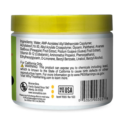Bronner Bros Tropical Roots Firm Locking Gel - Strong Hold Loc & Twist Gel with Pineapple & Guava, Vitamins B5 & B12, Non-Flaking, Moisture & Shine - 6 oz