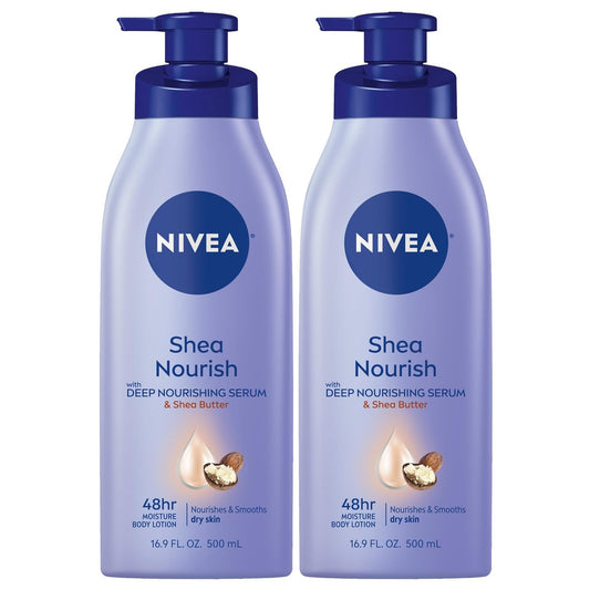 NIVEA Smooth Daily Moisture Body Lotion, Shea Butter, 16.9 oz (Pack of 2)