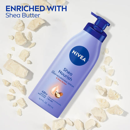 NIVEA Smooth Daily Moisture Body Lotion, Shea Butter, 16.9 oz (Pack of 2)