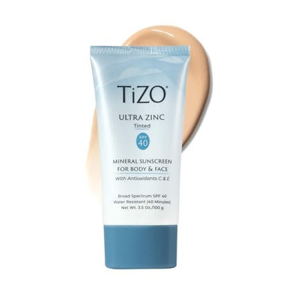 TIZO Ultra Zinc Body & Face Sunscreen Tinted SPF 40, 3.5 oz Avelisse