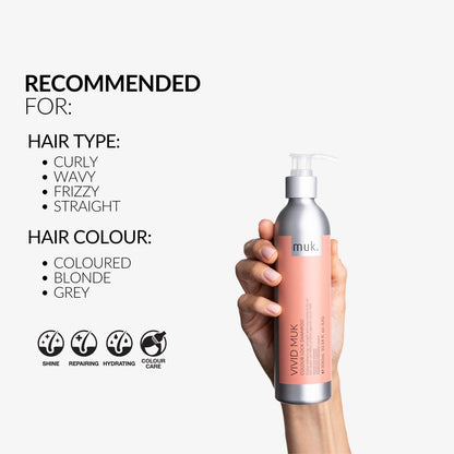 MUK. Vivid Colour Lock Shampoo - Color Care with UV Protection for All Hair Types, 300ml
