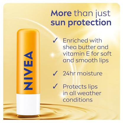 NIVEA Sun Caring Lip Balm Sticks SPF 30 Duo – Duo Pack Value: Two sticks ensure you always have one handy at home, – Image 4