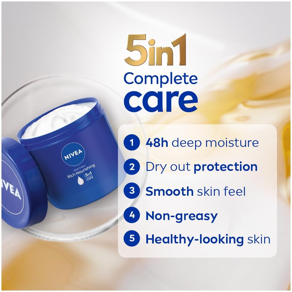 NIVEA Rich Nourishing Body Cream for Dry Skin with Almond Oil, 13.53 Fl Oz Avelisse
