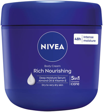 NIVEA Rich Nourishing Body Cream for Dry Skin with Almond Oil, 13.53 Fl Oz Avelisse