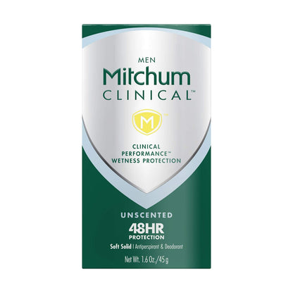 Mitchum Men Clinical Soft Solid Antiperspirant Deodorant, Unscented, 1.6 oz Avelisse