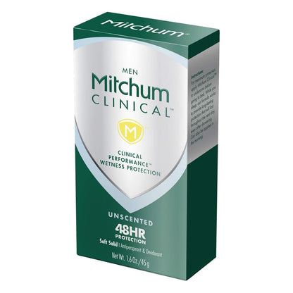 Mitchum Men Clinical Soft Solid Antiperspirant Deodorant, Unscented, 1.6 oz Avelisse