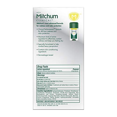 Mitchum Men Clinical Soft Solid Antiperspirant Deodorant, Unscented, 1.6 oz Avelisse