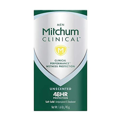 Mitchum Men Clinical Soft Solid Antiperspirant Deodorant, Unscented, 1.6 oz Avelisse