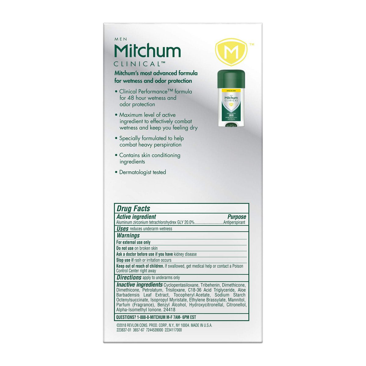 Mitchum Men Clinical Soft Solid Antiperspirant Deodorant, Unscented, 1.6 oz Avelisse