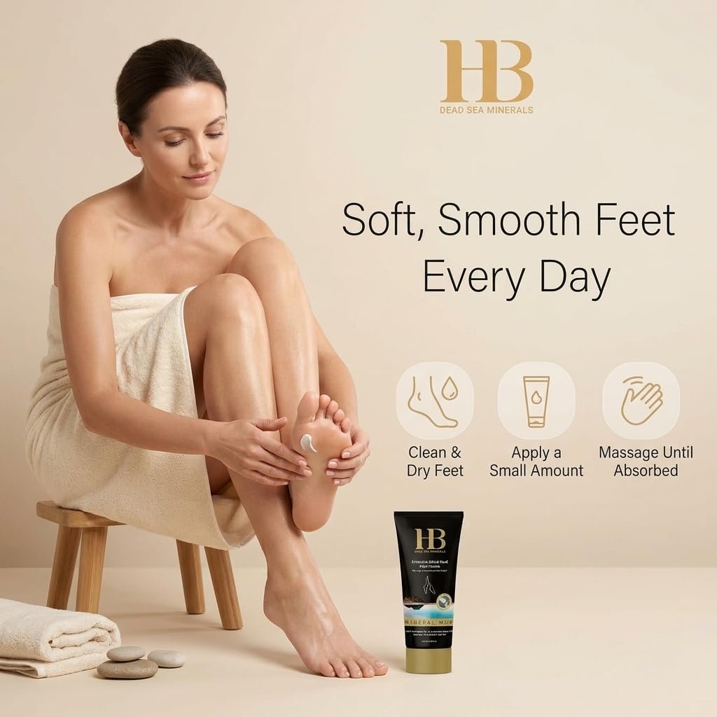 Black Mud Foot Cream Moisturizer 200ml – Intensive Hydrating Foot Care with Dead Sea Minerals for Dry Feet, Soft Skin & Comfort Repair - görsel 7