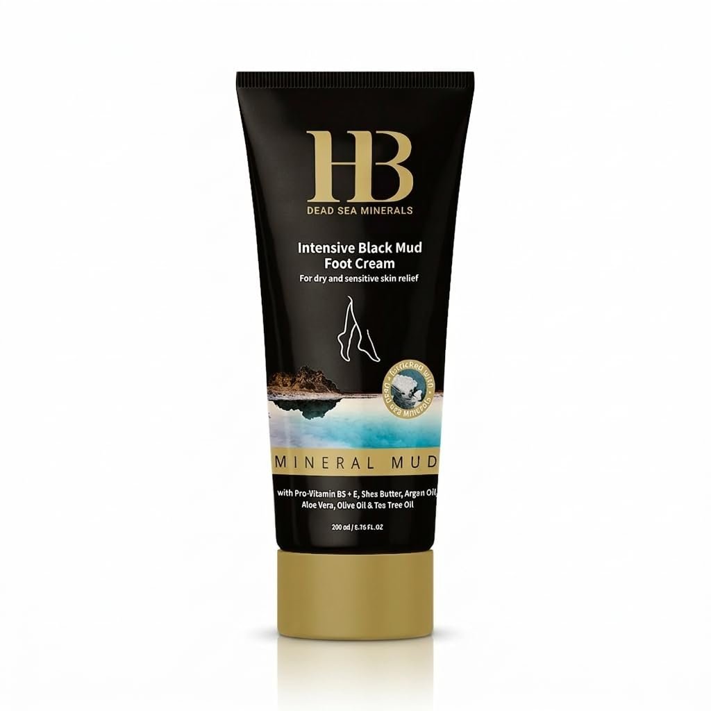 Black Mud Foot Cream Moisturizer 200ml – Intensive Hydrating Foot Care with Dead Sea Minerals for Dry Feet, Soft Skin & Comfort Repair - görsel 1