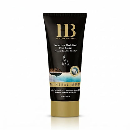 Black Mud Foot Cream Moisturizer 200ml – Intensive Hydrating Foot Care with Dead Sea Minerals for Dry Feet, Soft Skin & Comfort Repair