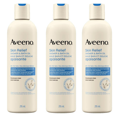 Aveeno Skin Relief Shower & Bath Oil – 10 oz (Pack of 3) – Soothing Dry Skin Treatment Avelisse